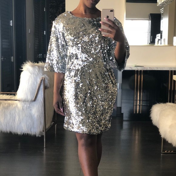 silver tunic dress